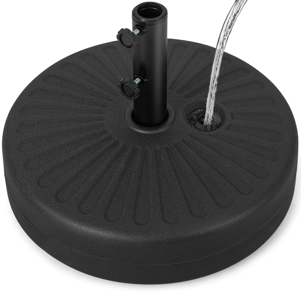Pied de parasol rond et lestable de 19,5 pouces pour jardin, terrasse de piscine - Noir