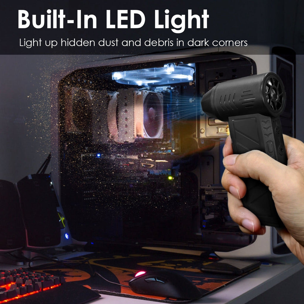 1Pc Compressed Air Duster With LED Light Up To 150000RPM Speed For PC Green Sir Loin