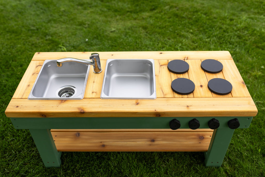 Painted Simple Mud Kitchen (with shelf)