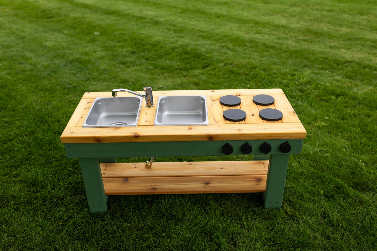 Painted Simple Mud Kitchen (with shelf)