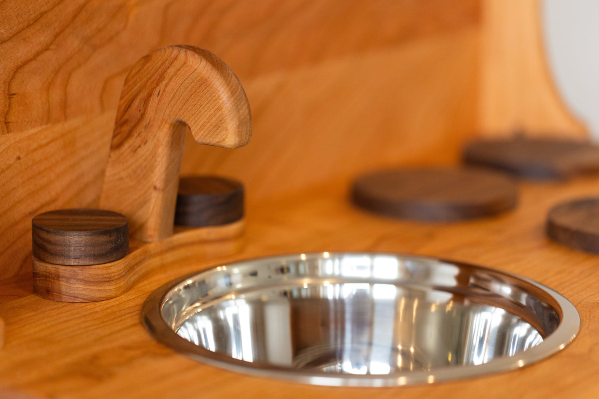 Cherry Hardwood Play Kitchen - Handmade in Canada