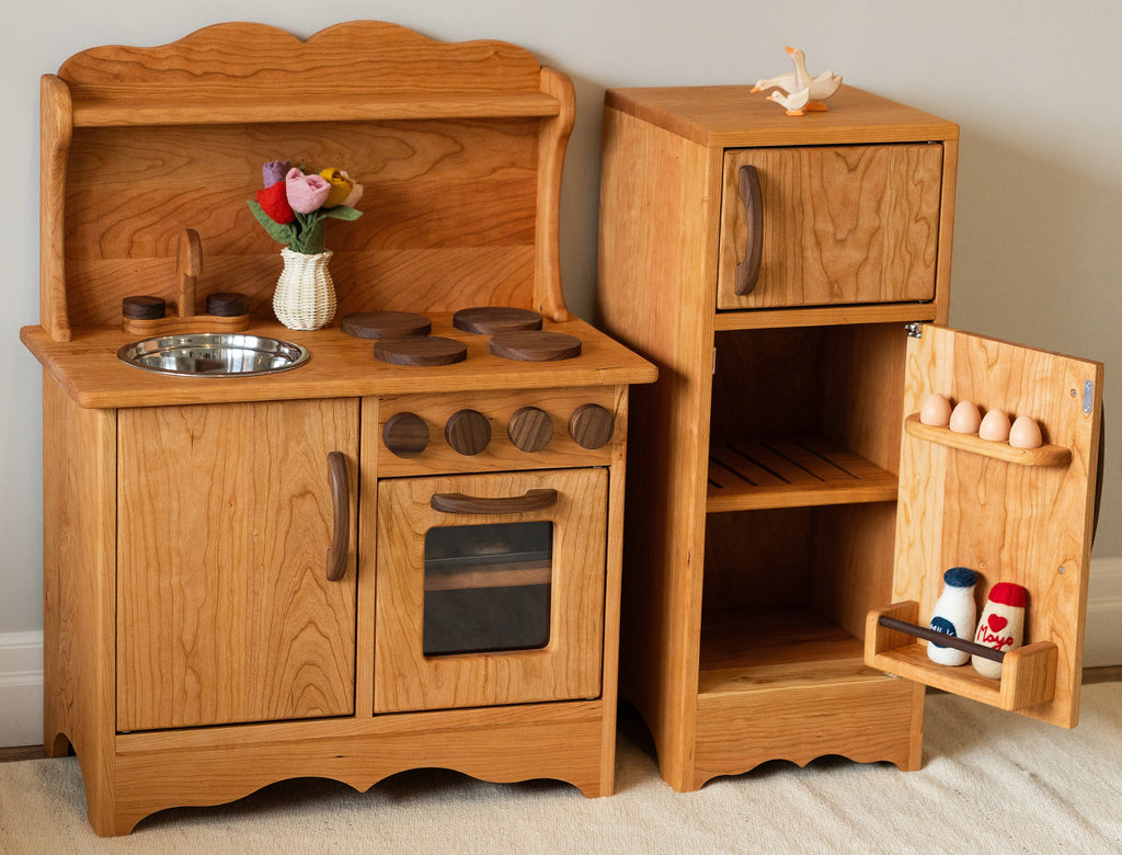 Cherry Hardwood Play Kitchen - Handmade in Canada