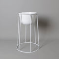 Fazel White Raised Metal Pot Planter 2’