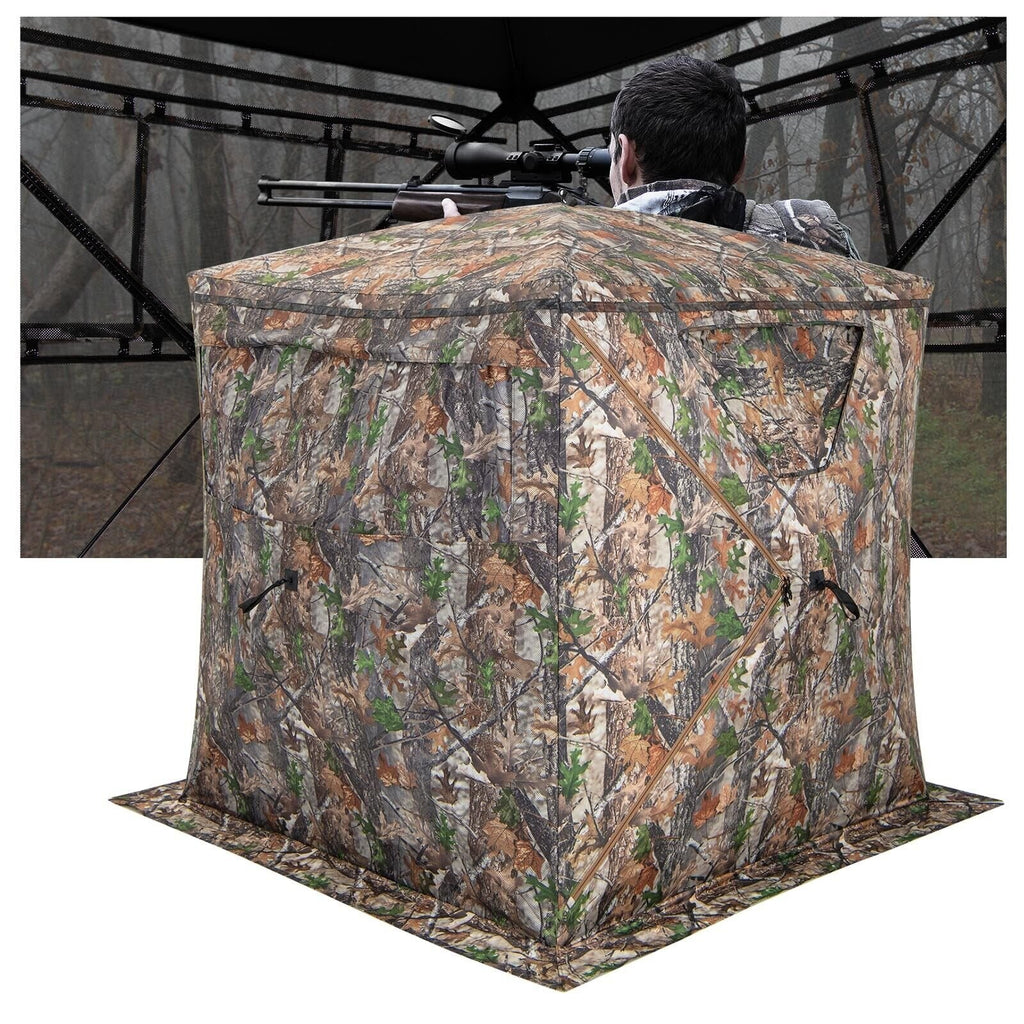 Tente d'affût de chasse portable pop-up 2-3 personnes avec sac de transport et poche de rangement