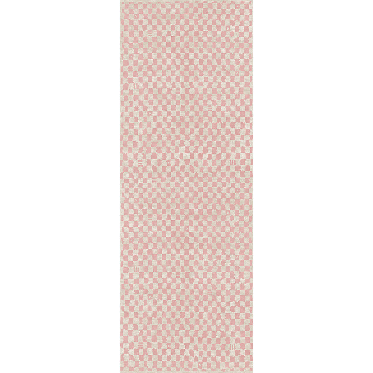 Metro Checkered Malibu Pink & White Rug