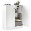 Unterschrank mit 2 Türen und 3-stufigem Regal – Weiß