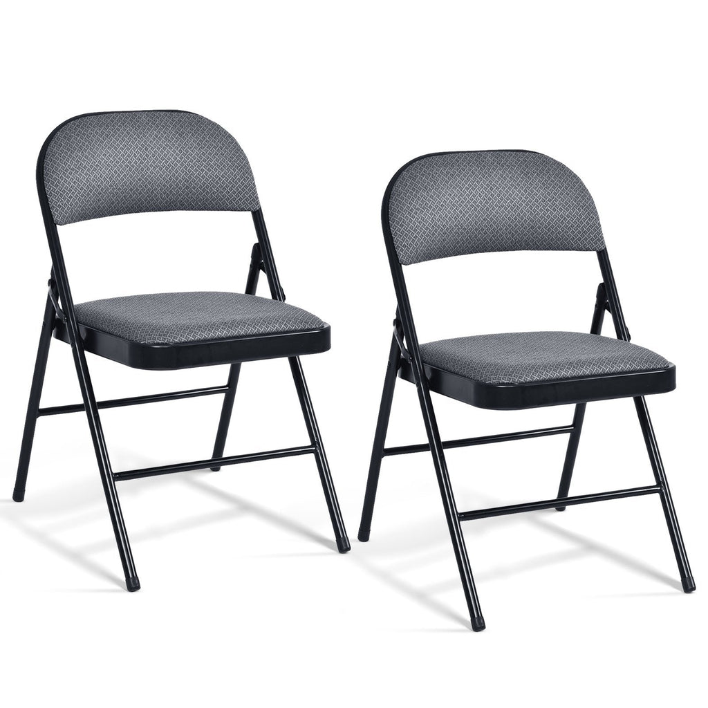 Juego de 2 sillas plegables con asiento tapizado y respaldo cubierto de tela