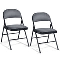 Juego de 2 sillas plegables con asiento tapizado y respaldo cubierto de tela
