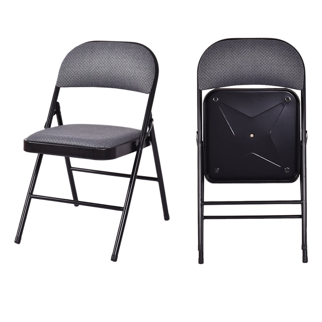 Juego de 2 sillas plegables con asiento tapizado y respaldo cubierto de tela