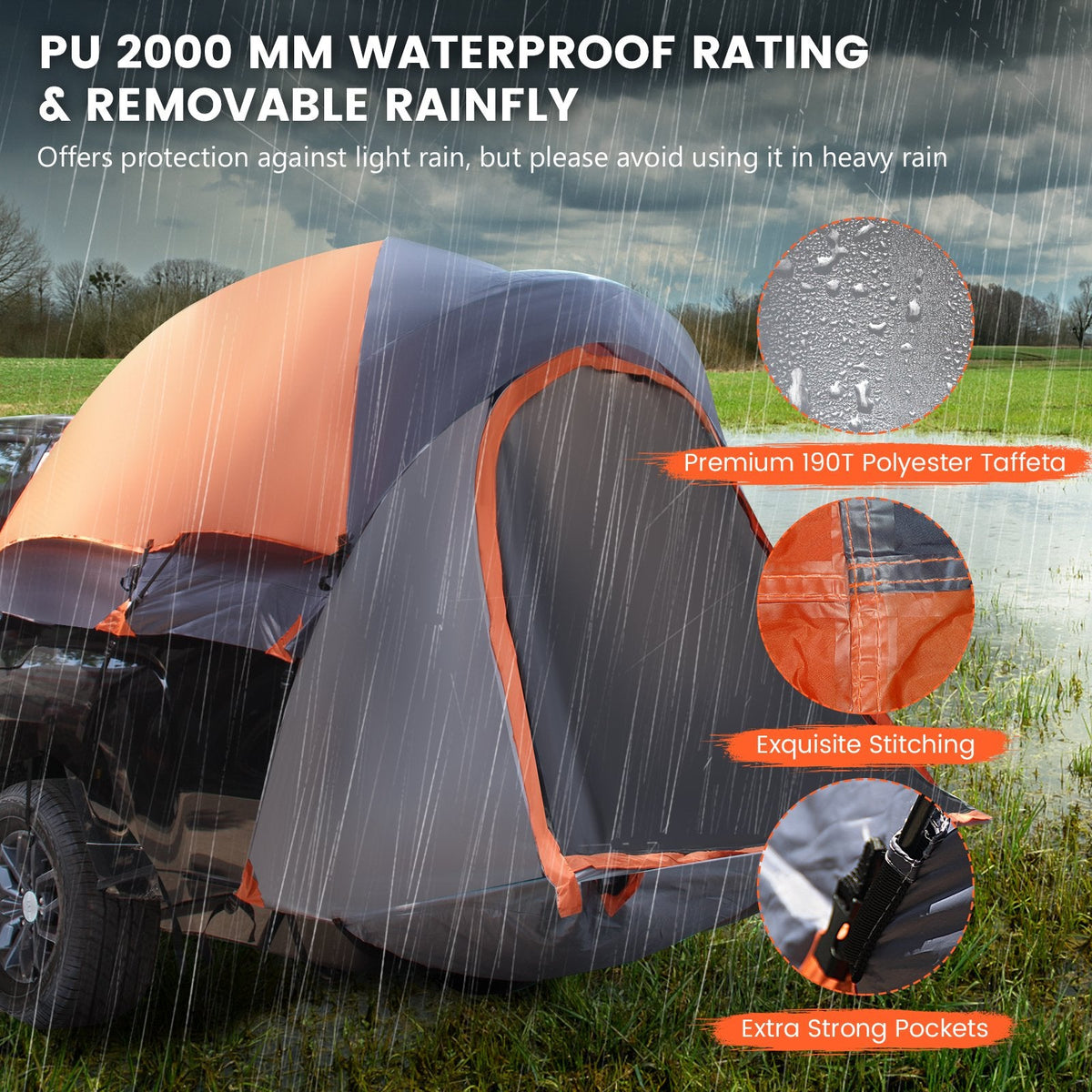 2 Person Portable Pickup Tent with Carry Bag-L
