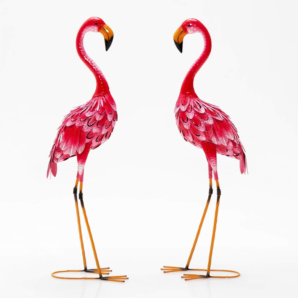 2-teiliges Flamingo-Gartenfiguren-Set