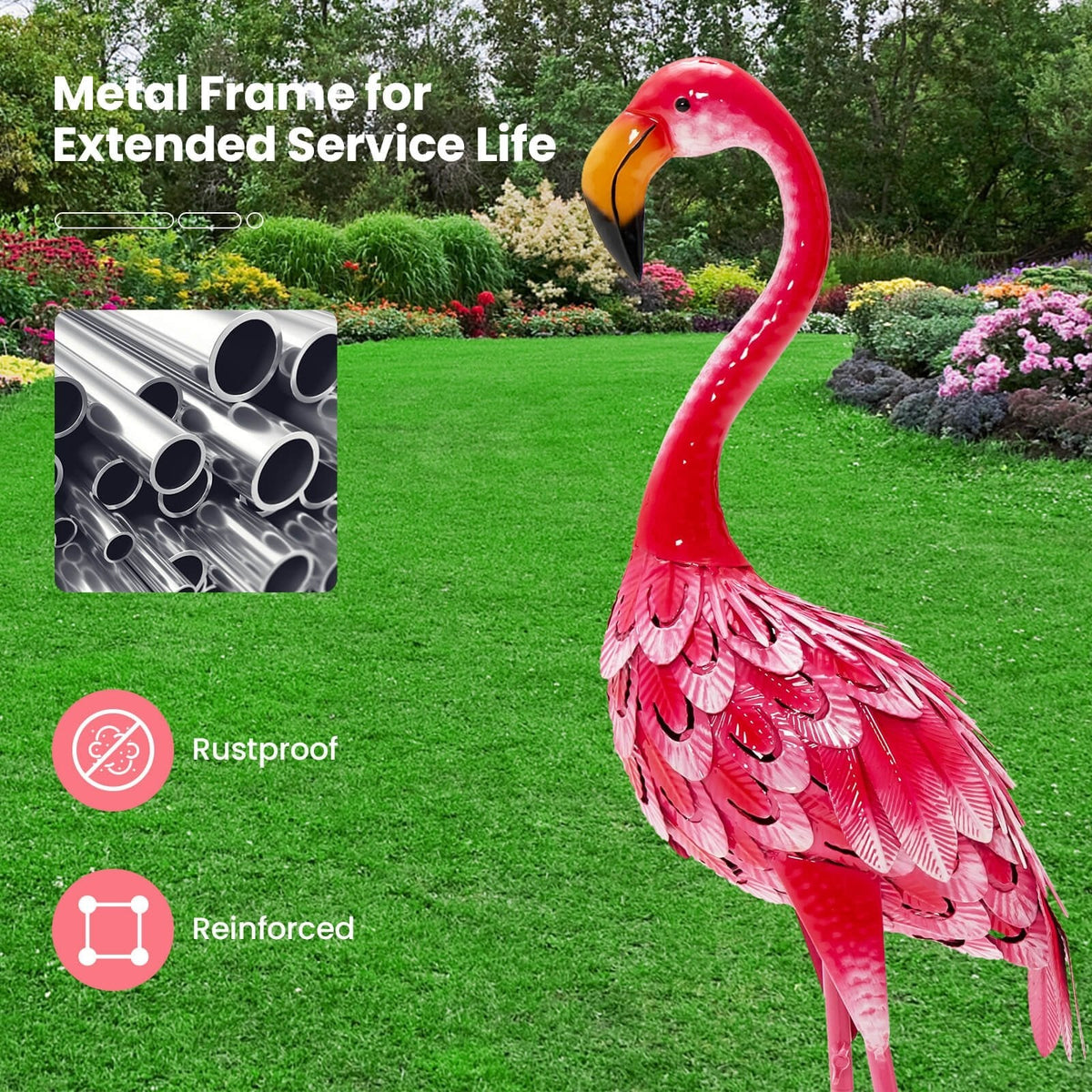 2-teiliges Flamingo-Gartenfiguren-Set