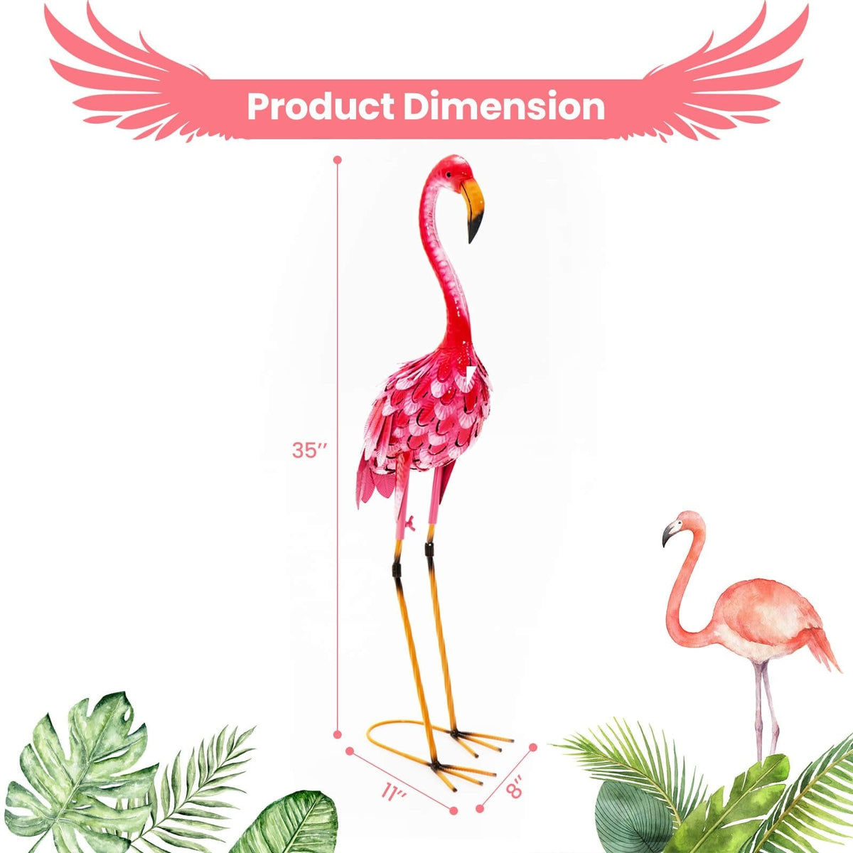 2-teiliges Flamingo-Gartenfiguren-Set