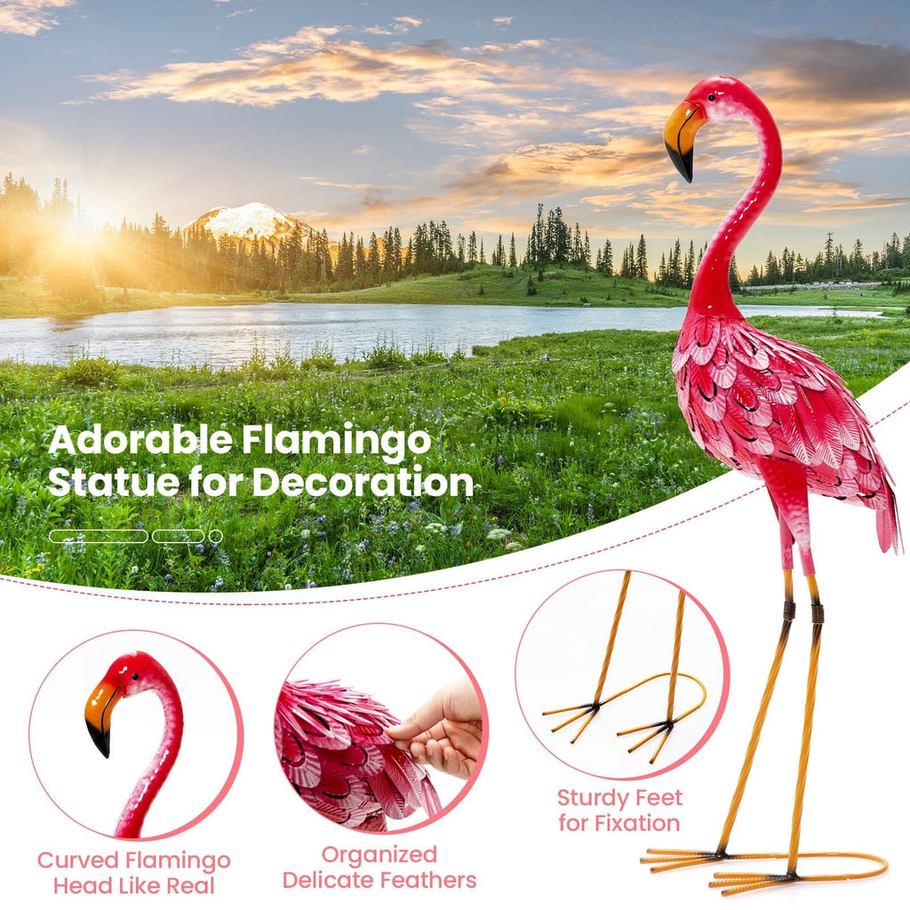 2-teiliges Flamingo-Gartenfiguren-Set