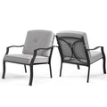 2-teiliges Metall-Gartenstuhl-Set mit Sitz- und Rückenpolstern