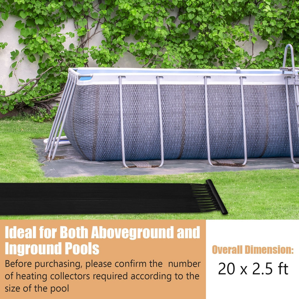 Sistema de calefacción solar resistente a la intemperie para piscina, 2 piezas, 10/16,4/20 pies-L