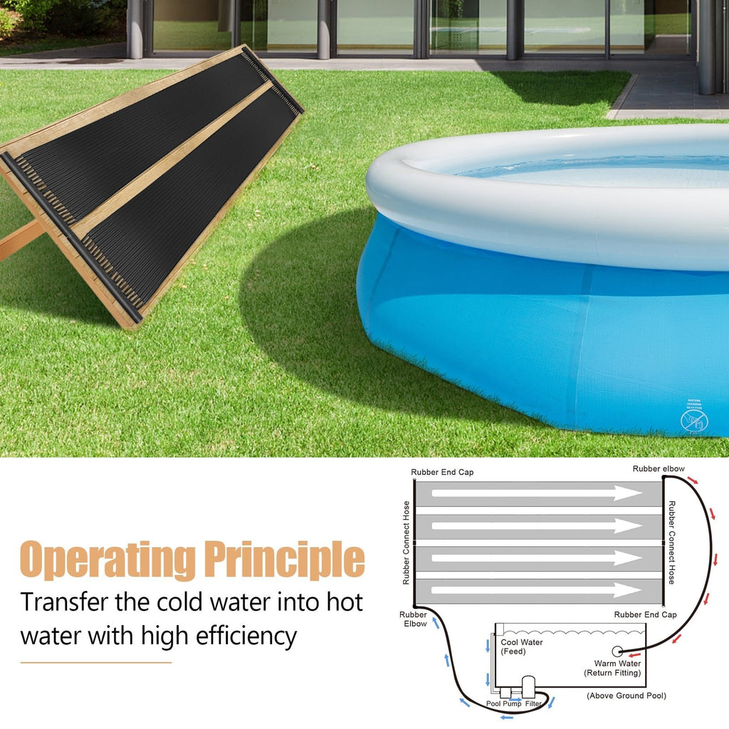 Sistema de calefacción solar resistente a la intemperie para piscina, 2 piezas, 10/16,4/20 pies-L