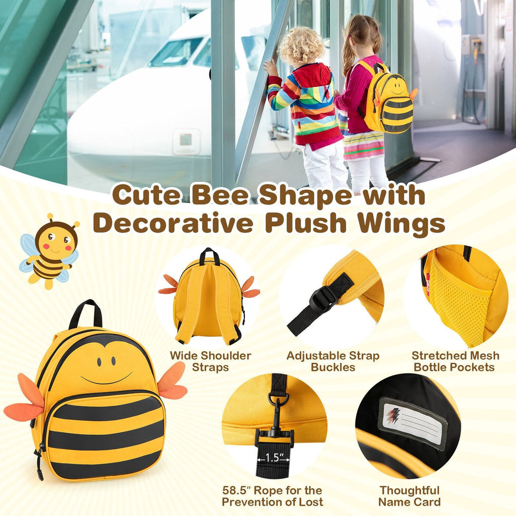 Juego de 2 maletas infantiles con ruedas giratorias para montar, de 18 pulgadas, con diseño de abeja, color amarillo