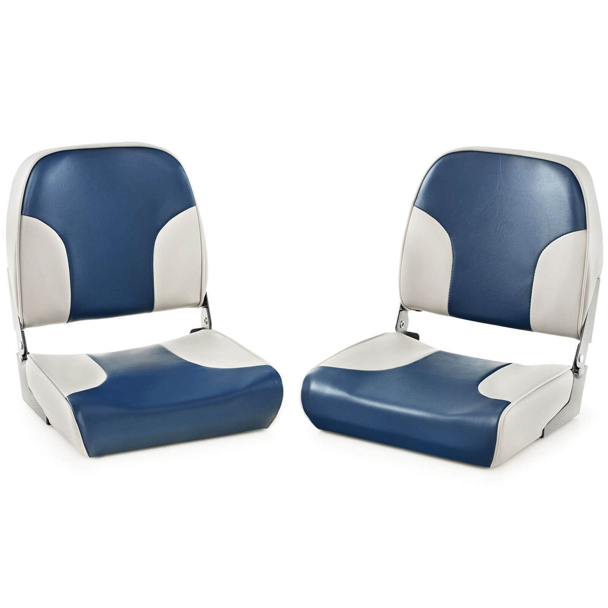 2-teiliges Set niedriger Bootsitze mit Schaumstoffpolsterung und Aluminiumscharnieren – Blau