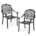 2 sillas de comedor de aluminio fundido para patio con reposabrazos - bronce