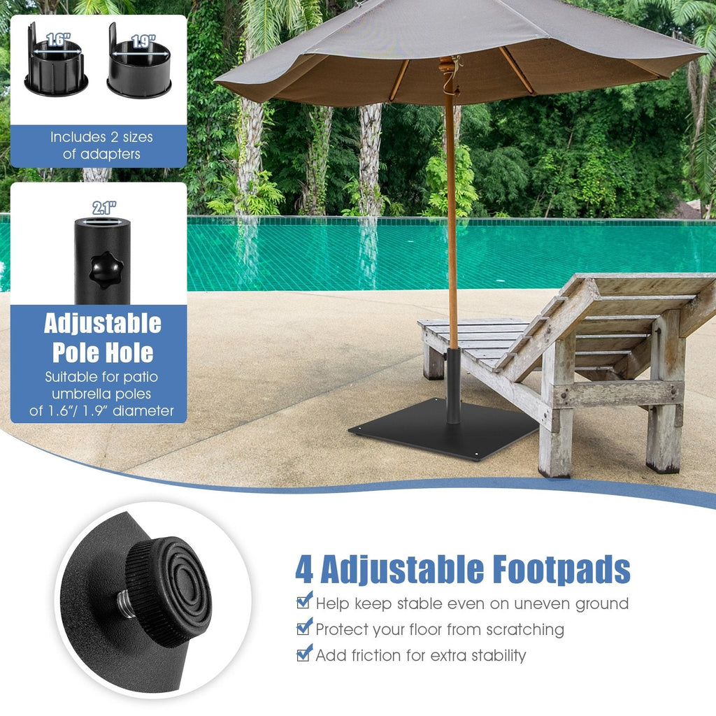 Base para sombrilla de patio de 20 pulgadas con 4 almohadillas ajustables