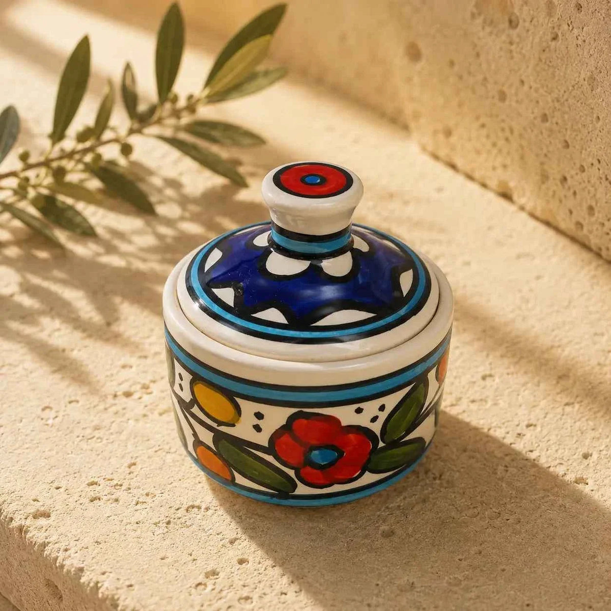 Handmade Ceramic Sugar Bowl with Lid – 3 in (7 cm)