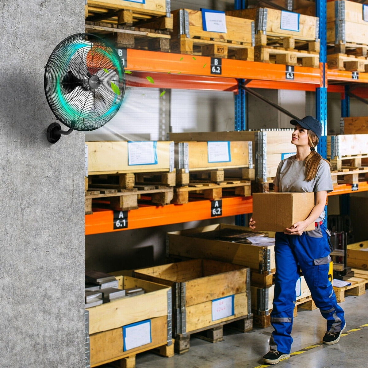 Ventilador industrial de pared de 21 pulgadas y 3 velocidades