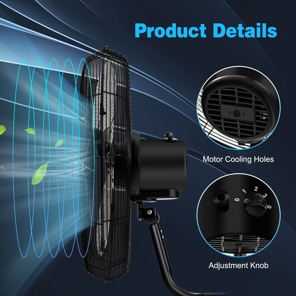 Ventilador industrial de pared de 21 pulgadas y 3 velocidades