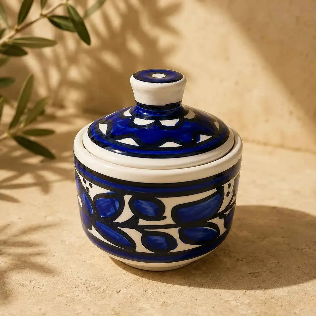 Handmade Ceramic Sugar Bowl with Lid – 3 in (7 cm)