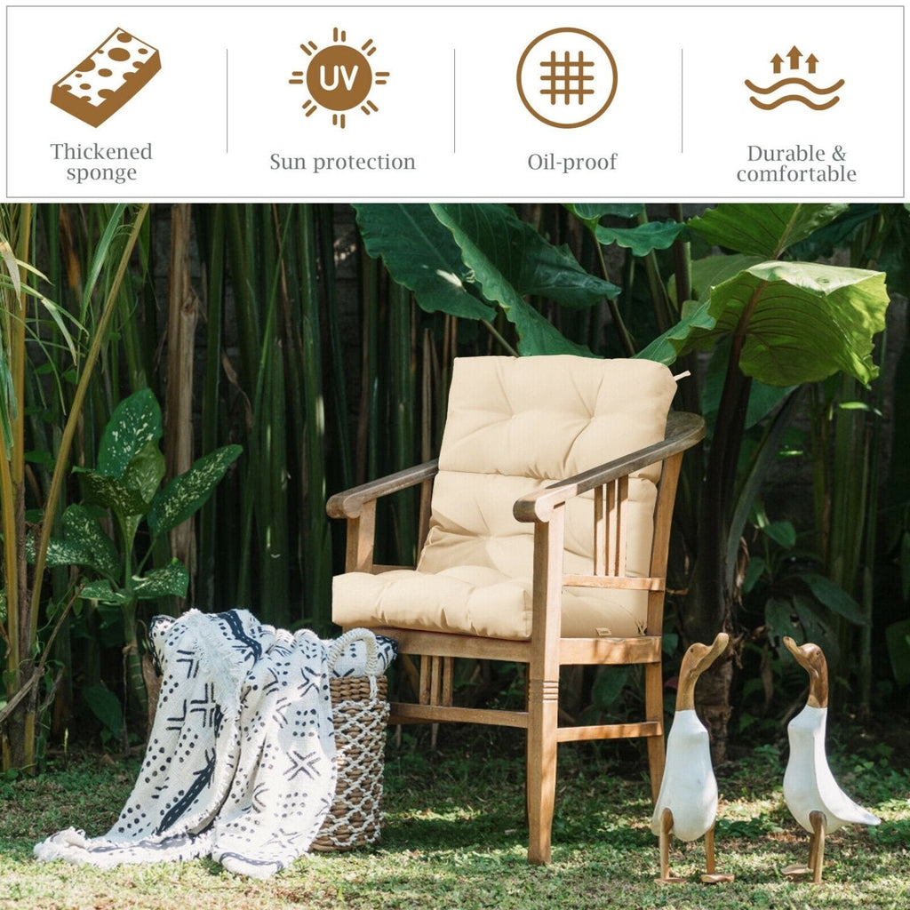 22 x 44 Zoll Getuftete Sitzauflage für Terrassenstühle – Beige