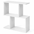 24 Zoll 3-stufiges geometrisches Bücherregal und Beistelltisch, Weiß
