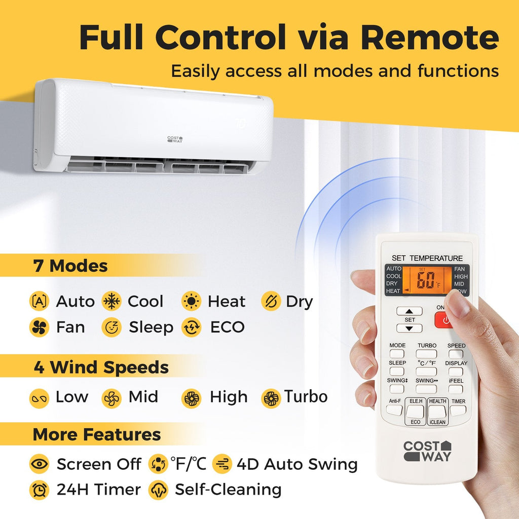 Airtural Series 24000 BTU 21 SEER2 Mini-Split-Wärmepumpe Energy Star-zertifiziert WLAN-fähig
