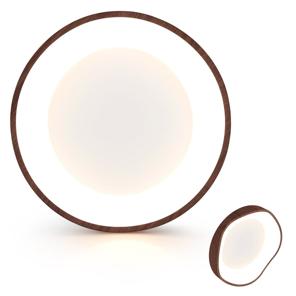 24W moderne LED-Deckenleuchte mit Holzoptik und Metallrahmen – Braun