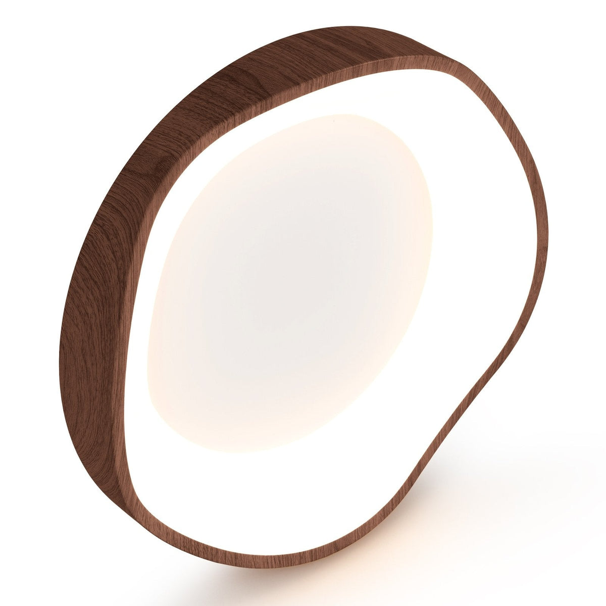 24W moderne LED-Deckenleuchte mit Holzoptik und Metallrahmen – Braun