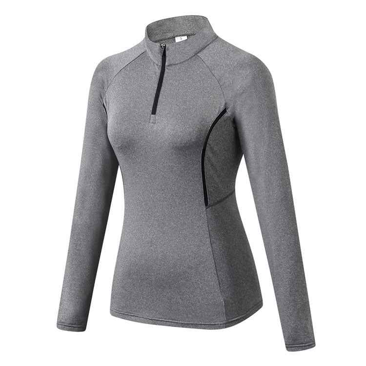 Pull de yoga à col montant pour femme – Haut d’entraînement fitness à manches longues