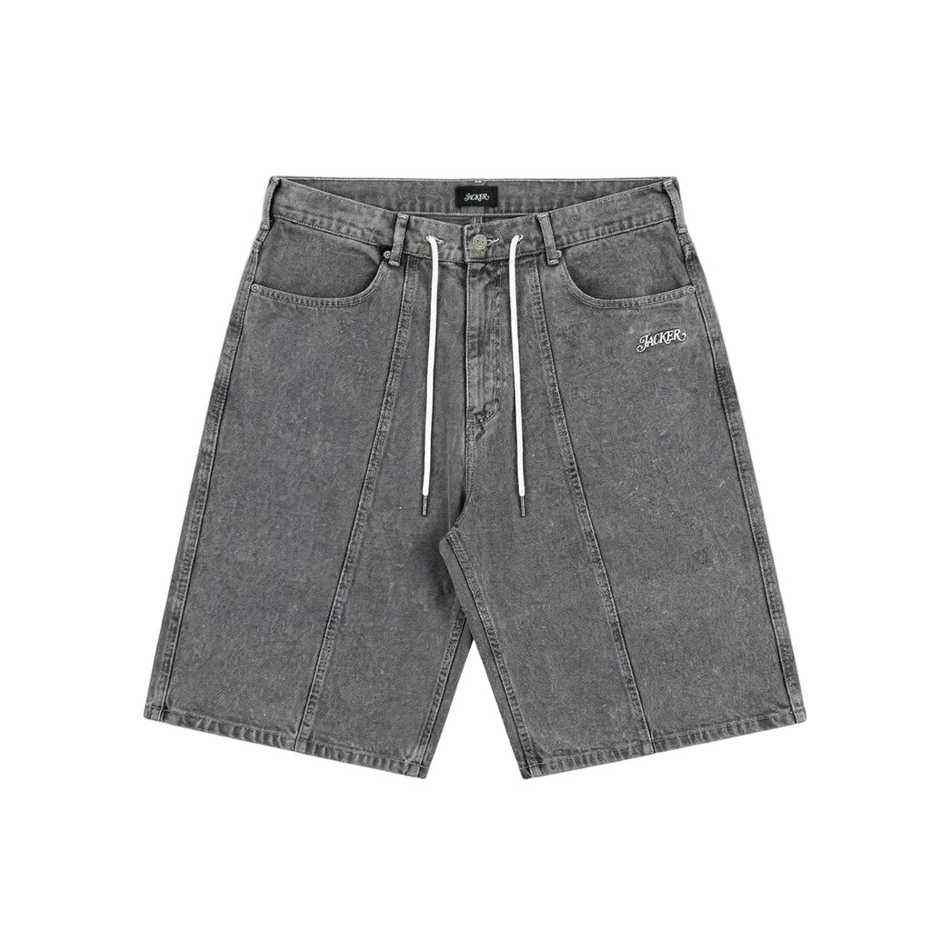 Bermudas vaqueras holgadas '3 Stripes' de Jacker - Gris