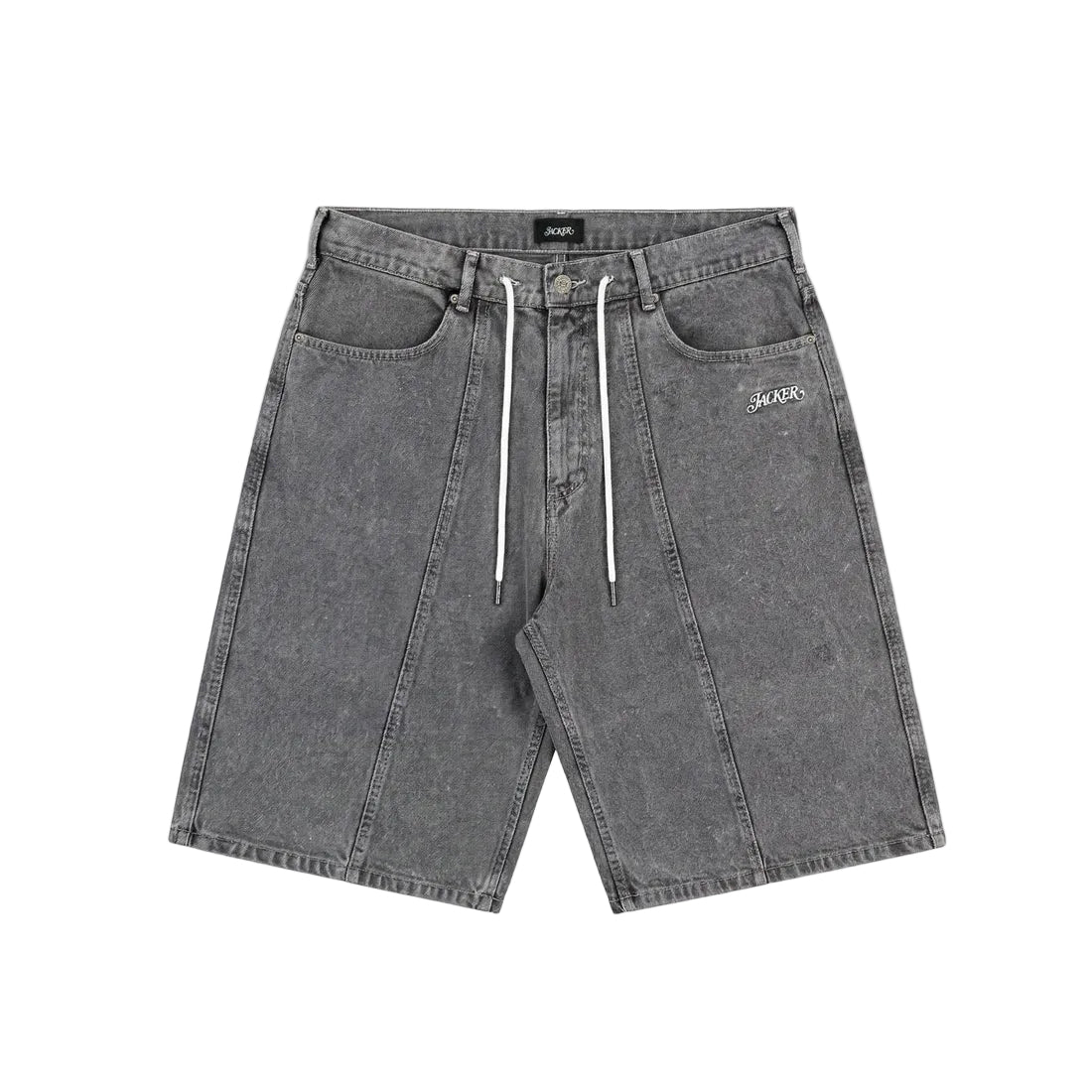 Bermudas vaqueras holgadas '3 Stripes' de Jacker - Gris