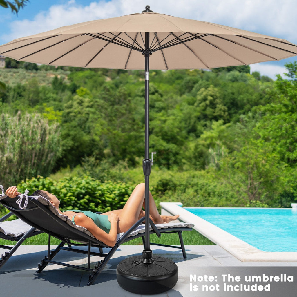 27 lbs Befüllbarer runder Sonnenschirmständer für Hof, Garten und Poolbereich