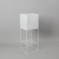Salma White Raised Metal Pot Planter 2.3’