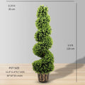 Wales Faux Potted Spiral Boxwood Topiary Plant (Multiple Sizes)