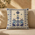 Cushion Cover Set of 2 – Printed Palestinian Tatreez – 18×18 in – Coastal Blue