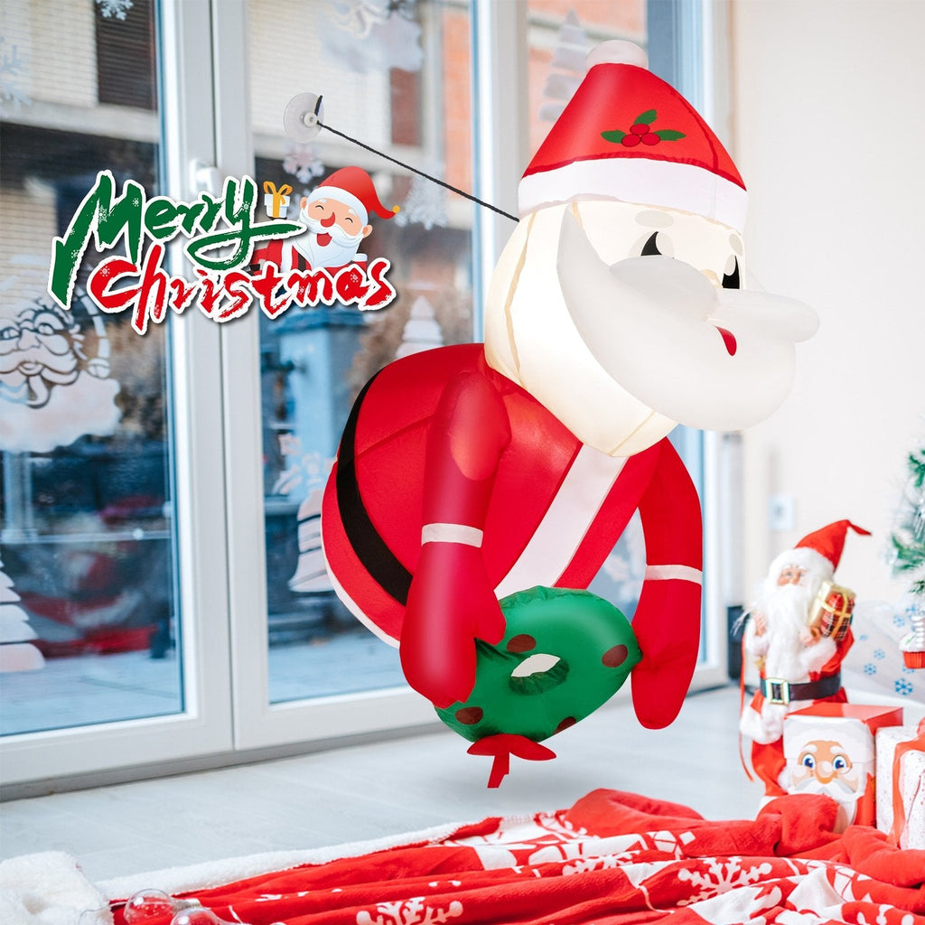 3.3 pieds de Père Noël gonflable lumineux sortant d'une fenêtre