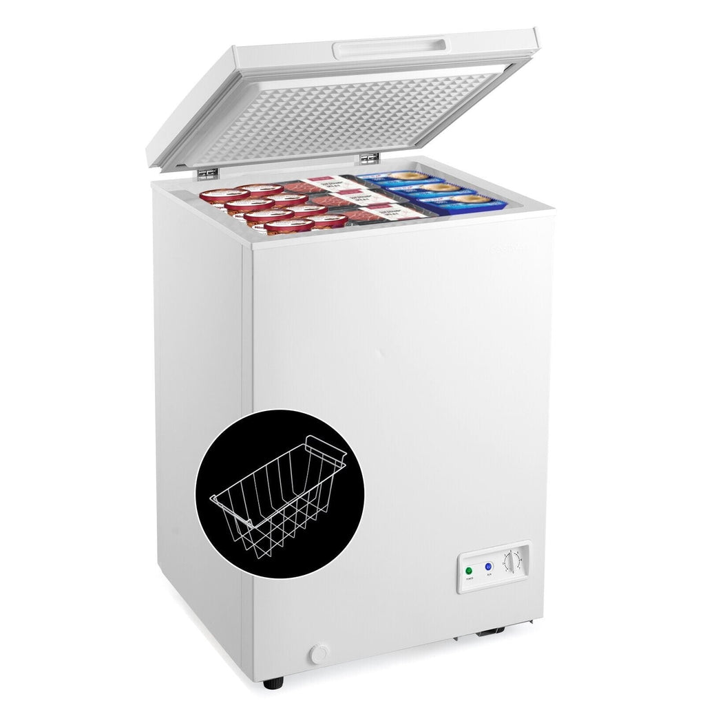 3,5 pi³ Congélateur coffre compact avec panier de rangement amovible - 3,5 pi³
