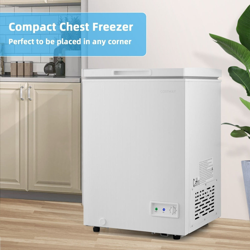 3,5 pi³ Congélateur coffre compact avec panier de rangement amovible - 3,5 pi³