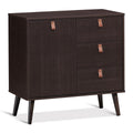 3-Schubladen-Sideboard Vitrine-Braun