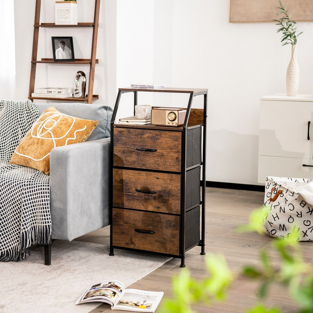 Cómoda independiente con estantes superiores de madera-M