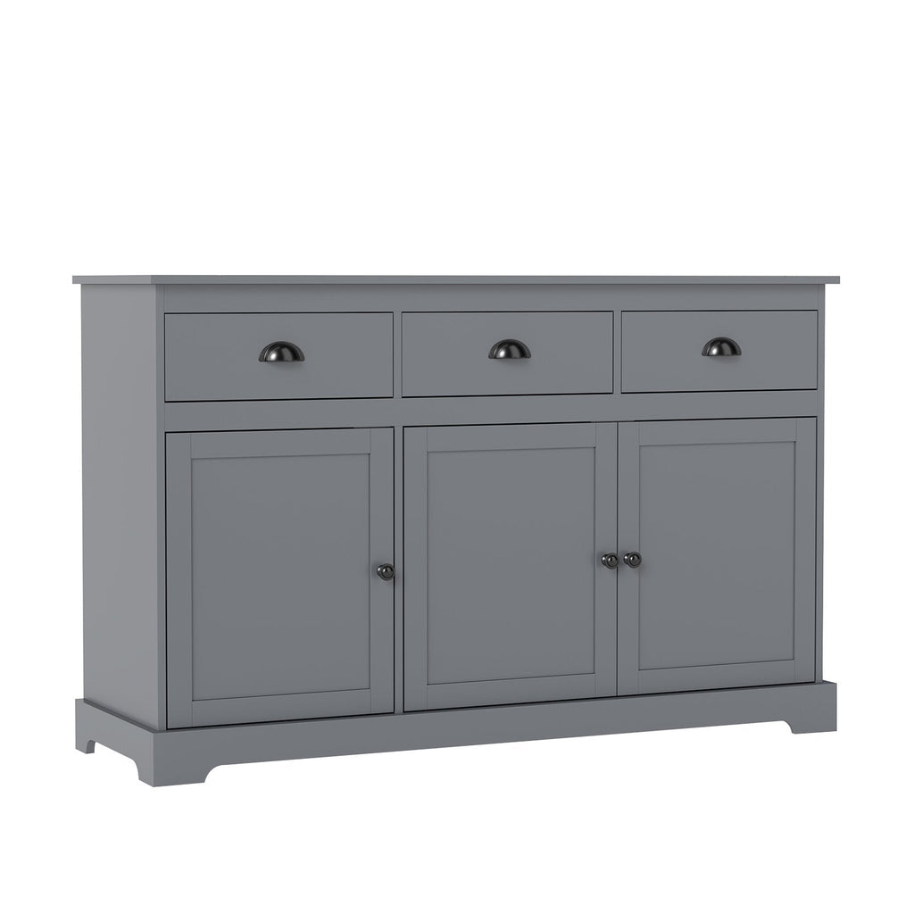 Sideboard Buffet mit 3 Schubladen und verstellbaren Einlegeböden – Grau