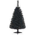 3 FT Schwarzer künstlicher Tischbaum mit 116 Zweigspitzen und Kunststoffständer für Halloween und Weihnachten