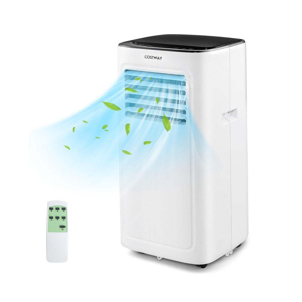 3-in-1 9000 BTU ポータブルエアコン 除湿機 24時間タイマー付き、ホワイト、280平方フィート