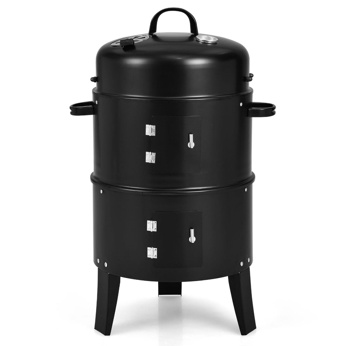 Barbecue au charbon de bois 3-en-1 Cambo avec thermomètre intégré